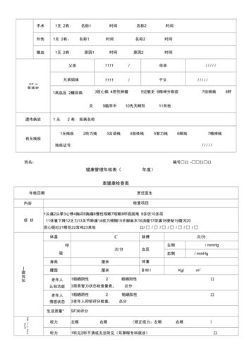 1.健康档案内容